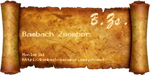 Bambach Zsombor névjegykártya